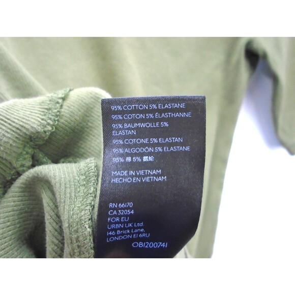 Antropologie Womens blouse Shirt Size M Military Green Short Sleeve V-Neck - Picture 8 of 8